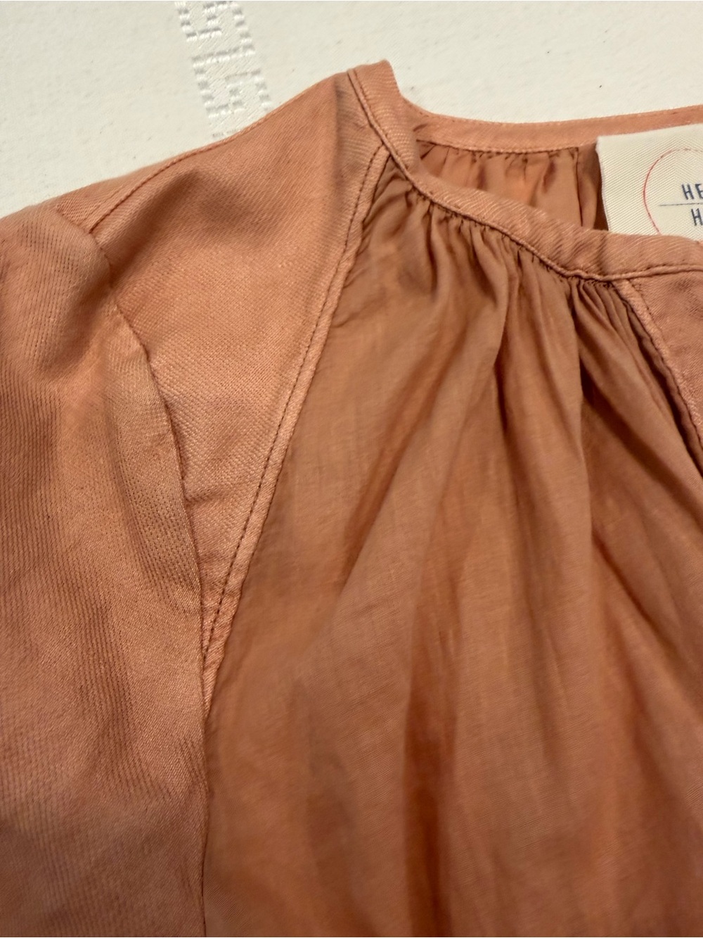 Anthropologie Hei Hei Hilltop Cropped Bomber Jacket Peach Apricot Small - Picture 5 of 8